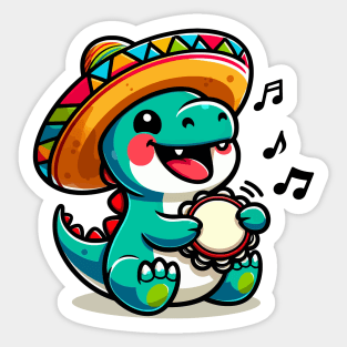 Cute Dino Singing Sticker